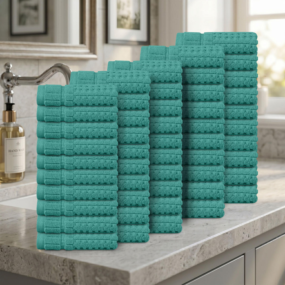 Home Weavers Willow 630 GSM Cotton Washcloths, Set of 6