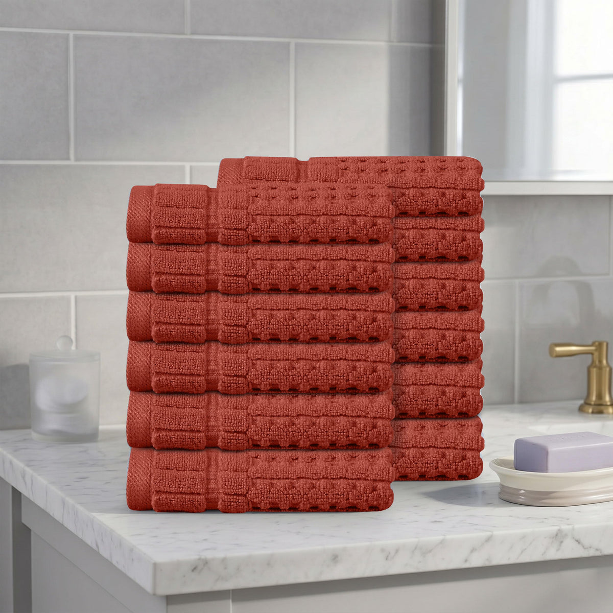 Home Weavers Willow 630 GSM Cotton Washcloths, Set of 6