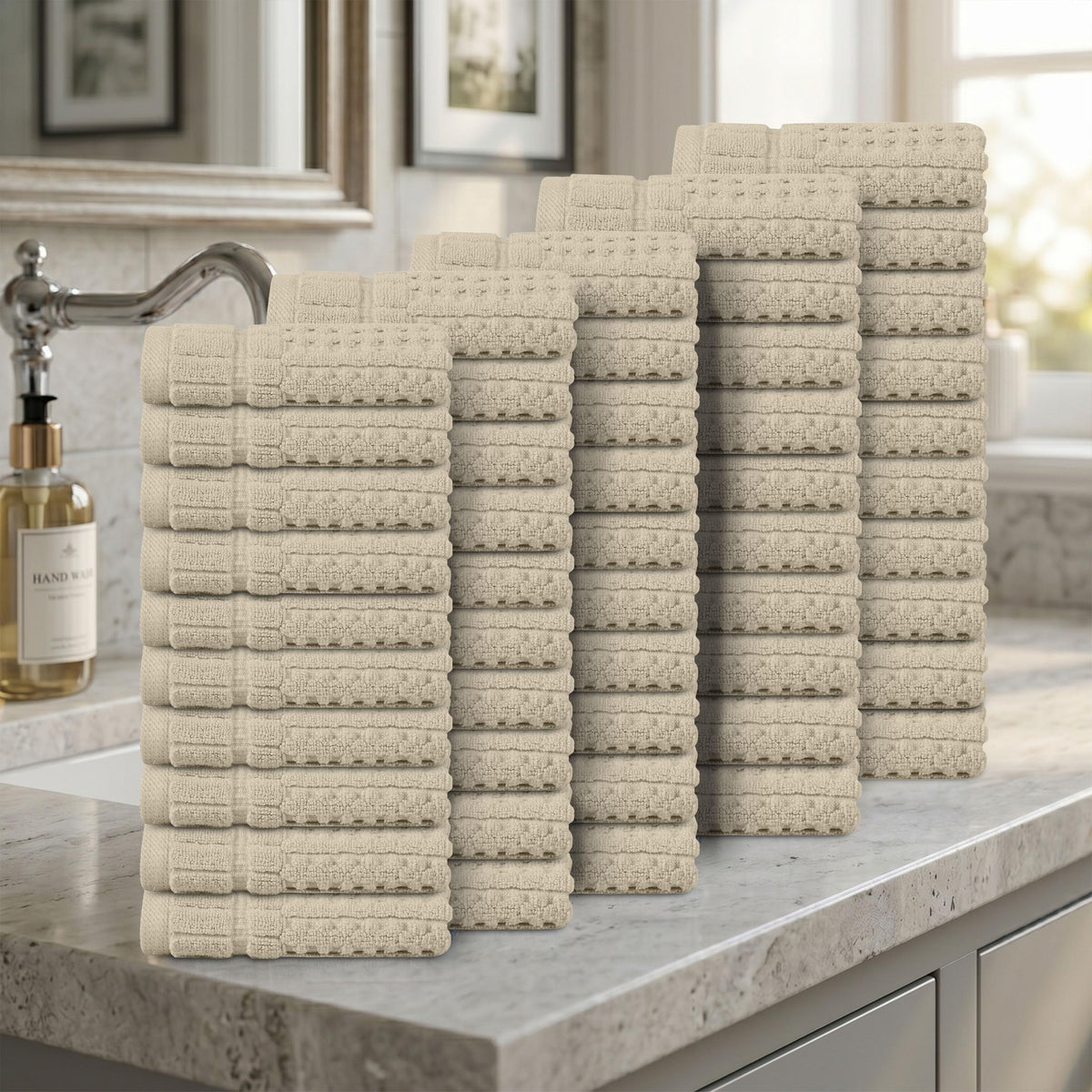 Home Weavers Willow 630 GSM Cotton Washcloths, Set of 6