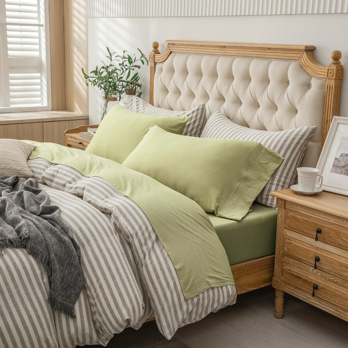 PURE ERA Soft Jersey Knit Cotton Bed Sheet Set