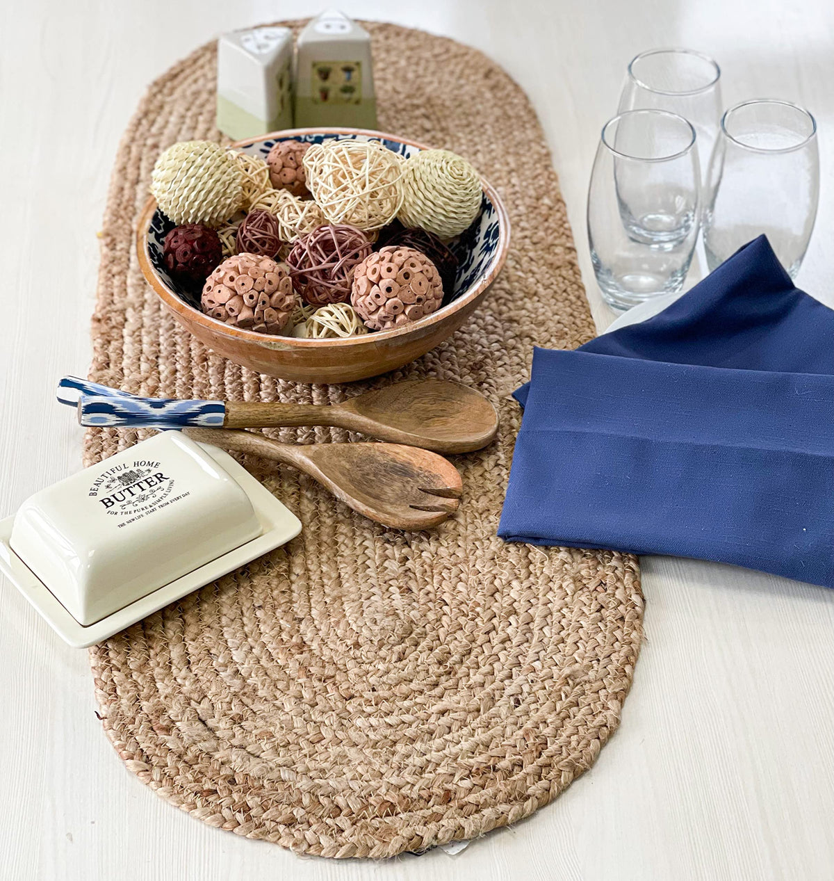 Chardin Home Verona 15-Inch Jute & Cotton Placemats, Set of 4