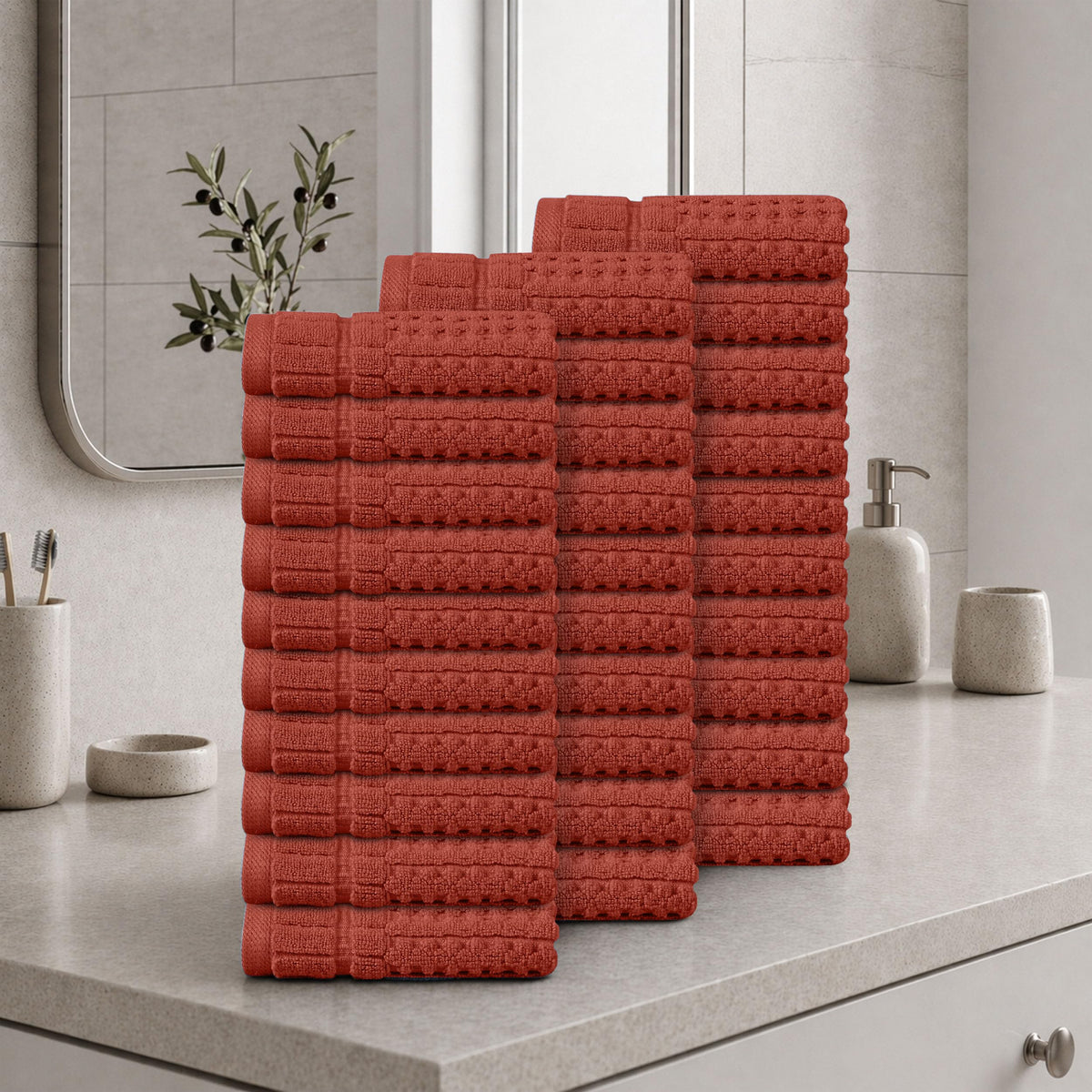 Home Weavers Willow 630 GSM Cotton Washcloths, Set of 6