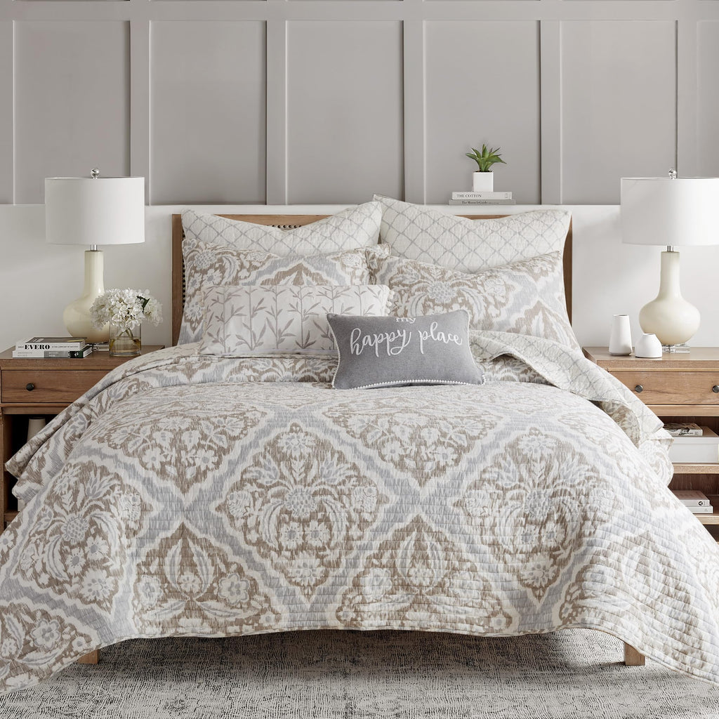 Levtex Home Becker Diamond Cotton Euro Sham Covers, Set of 2