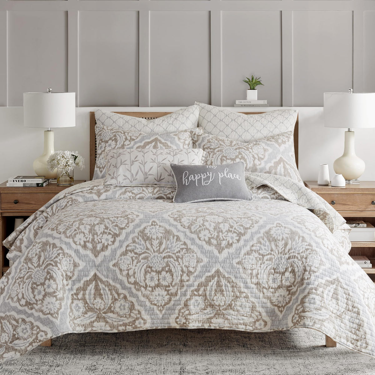 Levtex Home Becker Diamond Cotton Euro Sham Covers, Set of 2
