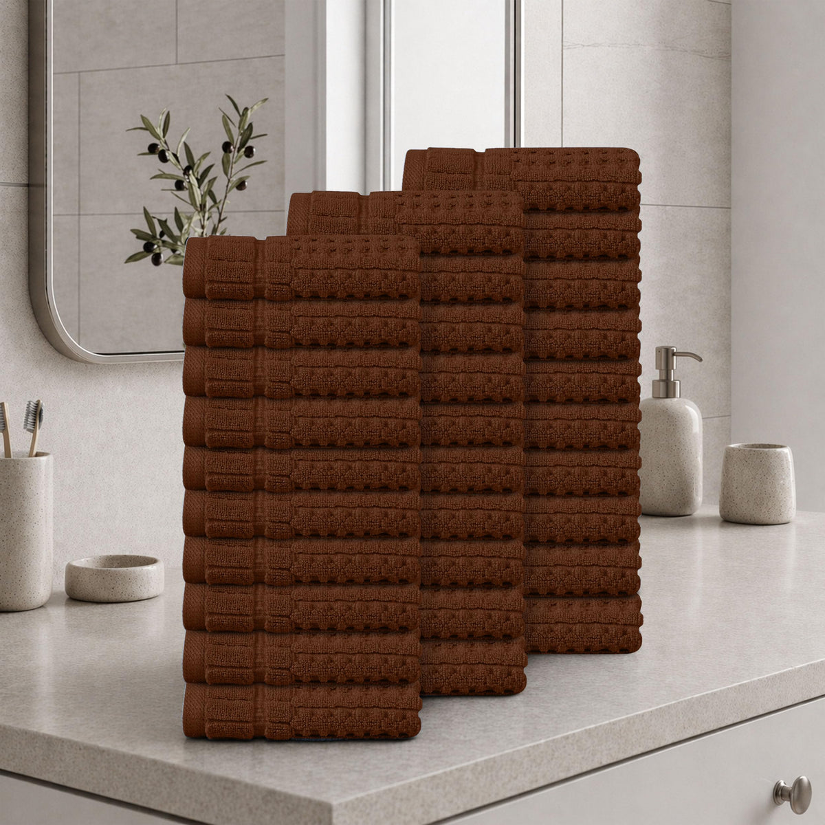 Home Weavers Willow 630 GSM Cotton Washcloths, Set of 6