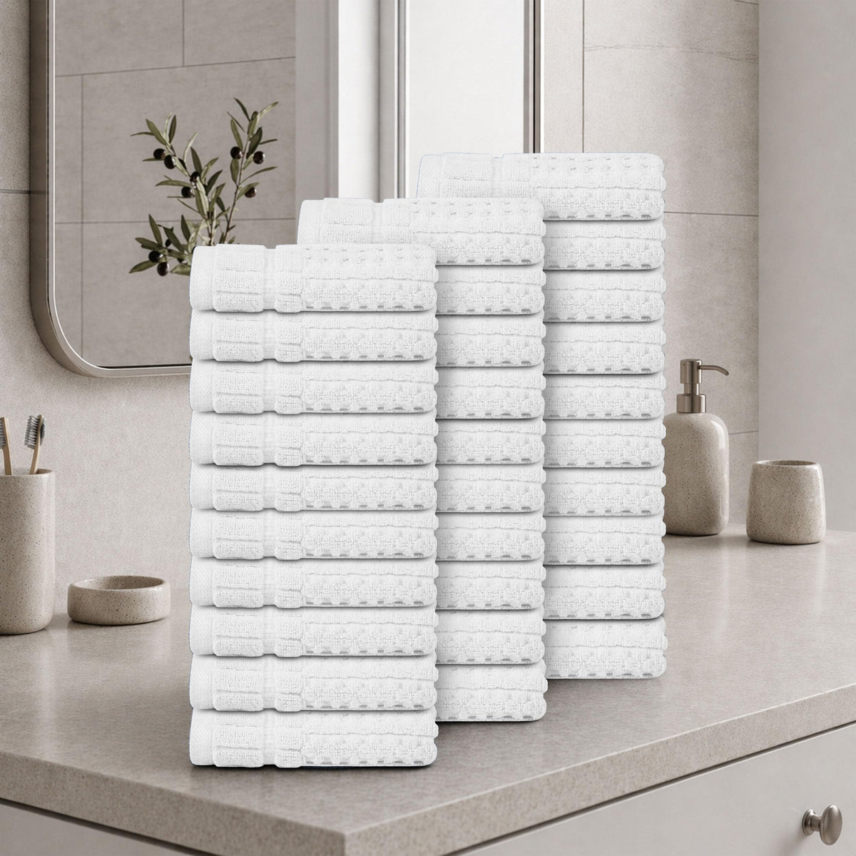 Home Weavers Willow 630 GSM Cotton Washcloths, Set of 6