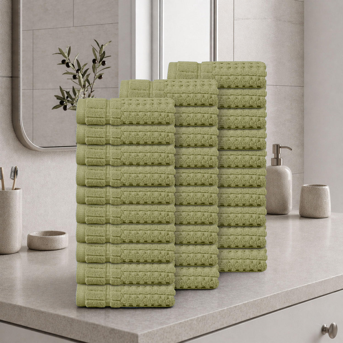 Home Weavers Willow 630 GSM Cotton Washcloths, Set of 6