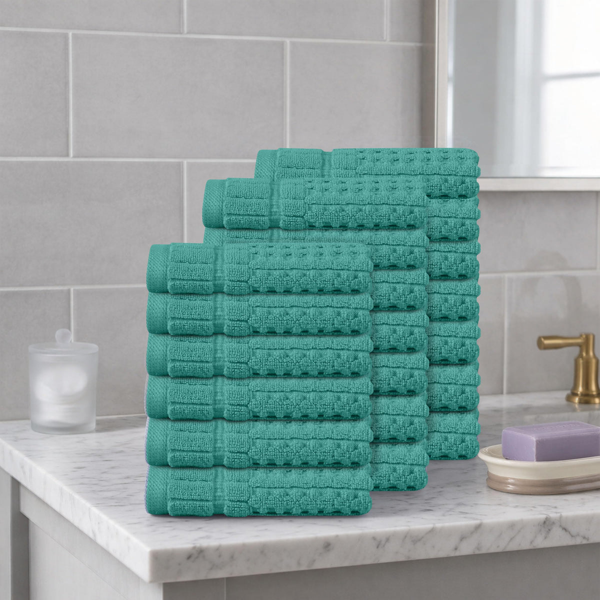 Home Weavers Willow 630 GSM Cotton Washcloths, Set of 6
