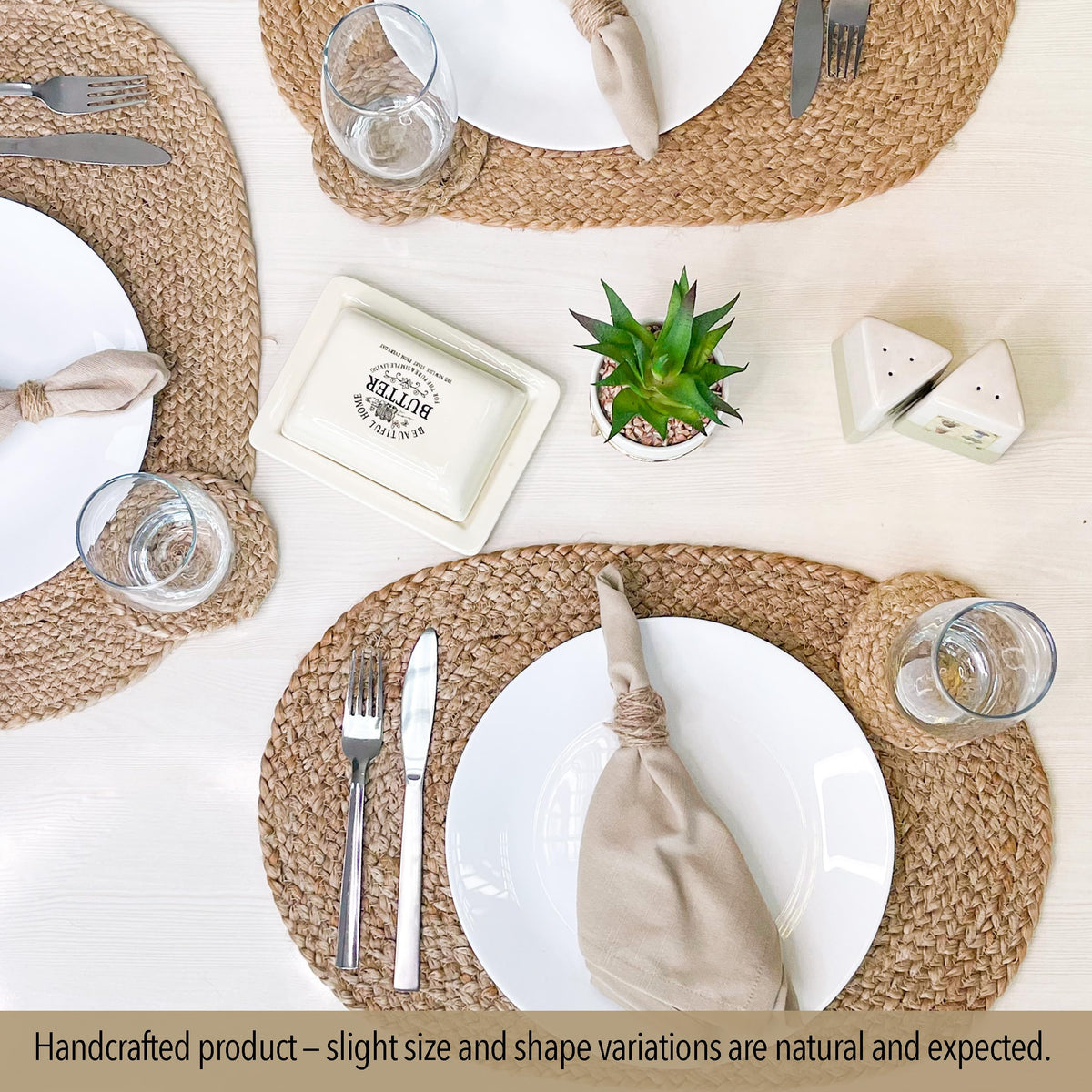Chardin Home Verona 15-Inch Jute & Cotton Placemats, Set of 4