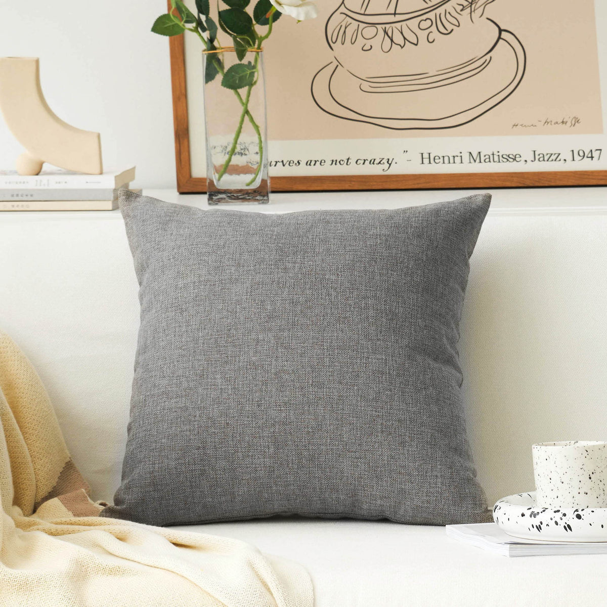 Home Brilliant Super Soft Lined Linen Cushion Covers