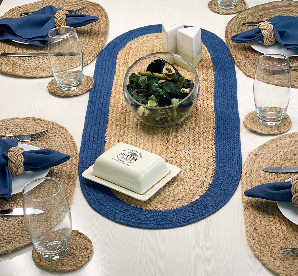 Chardin Home Verona 15-Inch Jute & Cotton Placemats, Set of 4