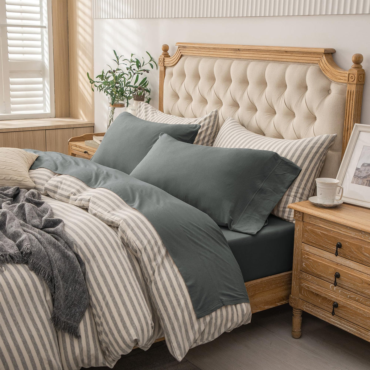 PURE ERA Soft Jersey Knit Cotton Bed Sheet Set