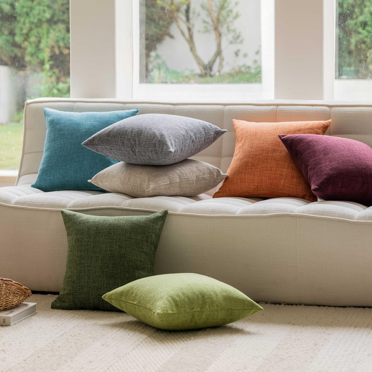Home Brilliant Super Soft Lined Linen Cushion Covers