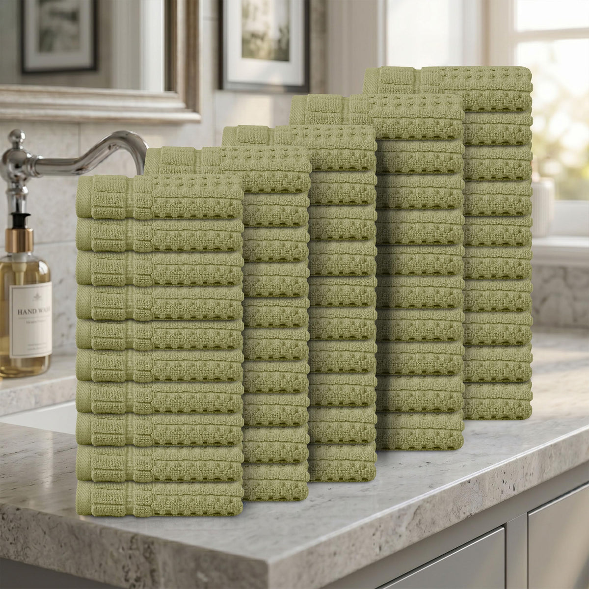 Home Weavers Willow 630 GSM Cotton Washcloths, Set of 6