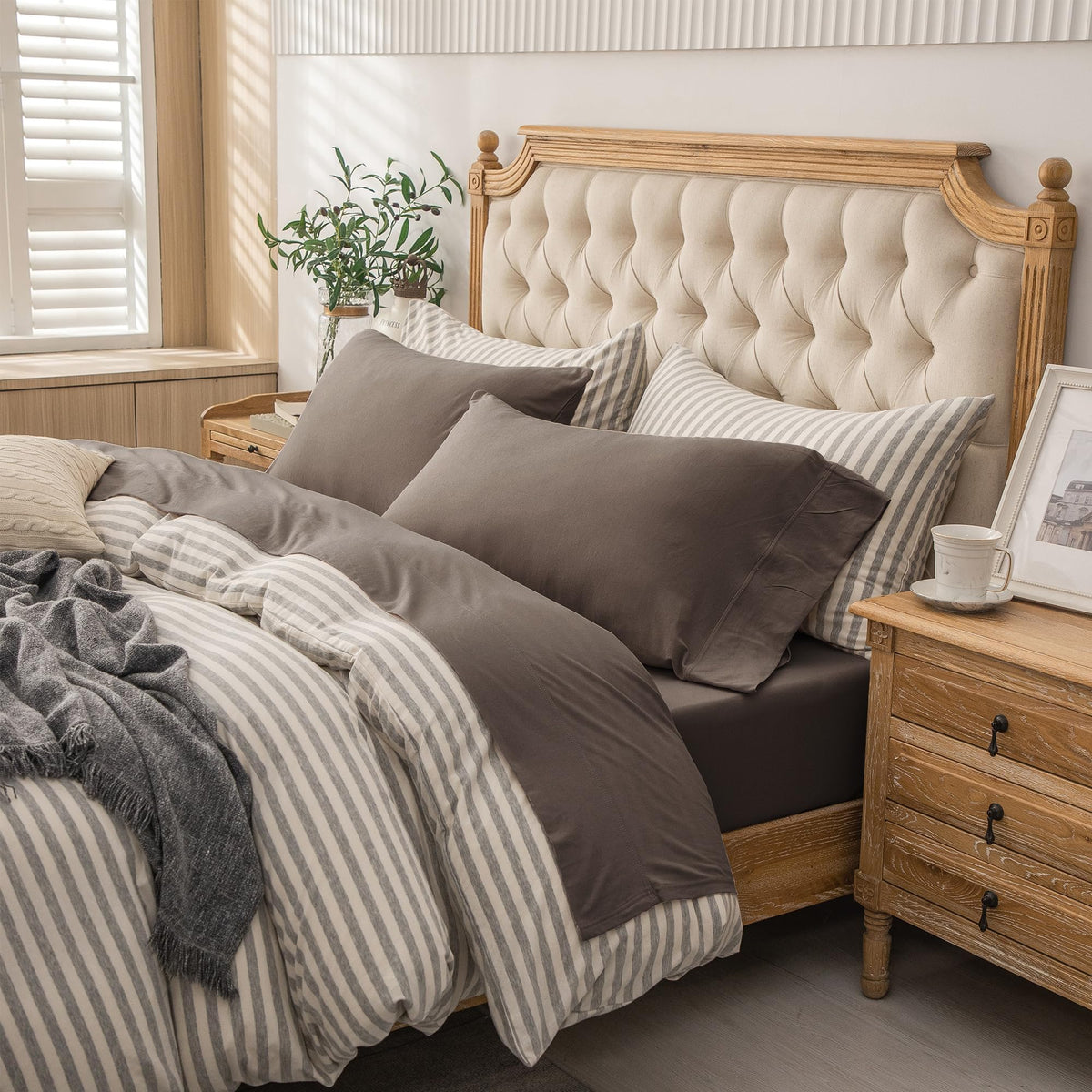 PURE ERA Soft Jersey Knit Cotton Bed Sheet Set