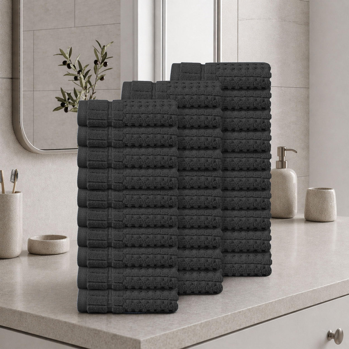 Home Weavers Willow 630 GSM Cotton Washcloths, Set of 6