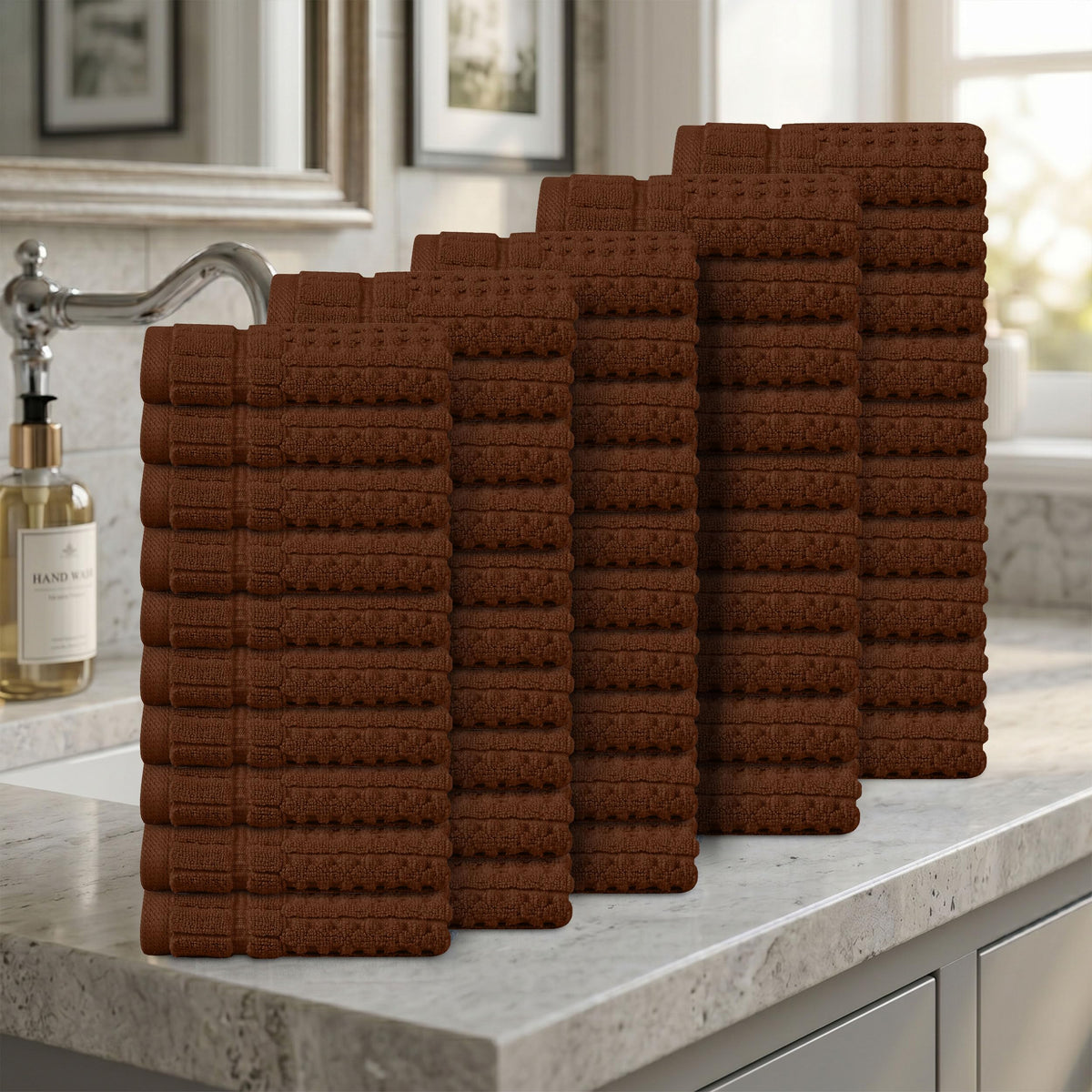 Home Weavers Willow 630 GSM Cotton Washcloths, Set of 6