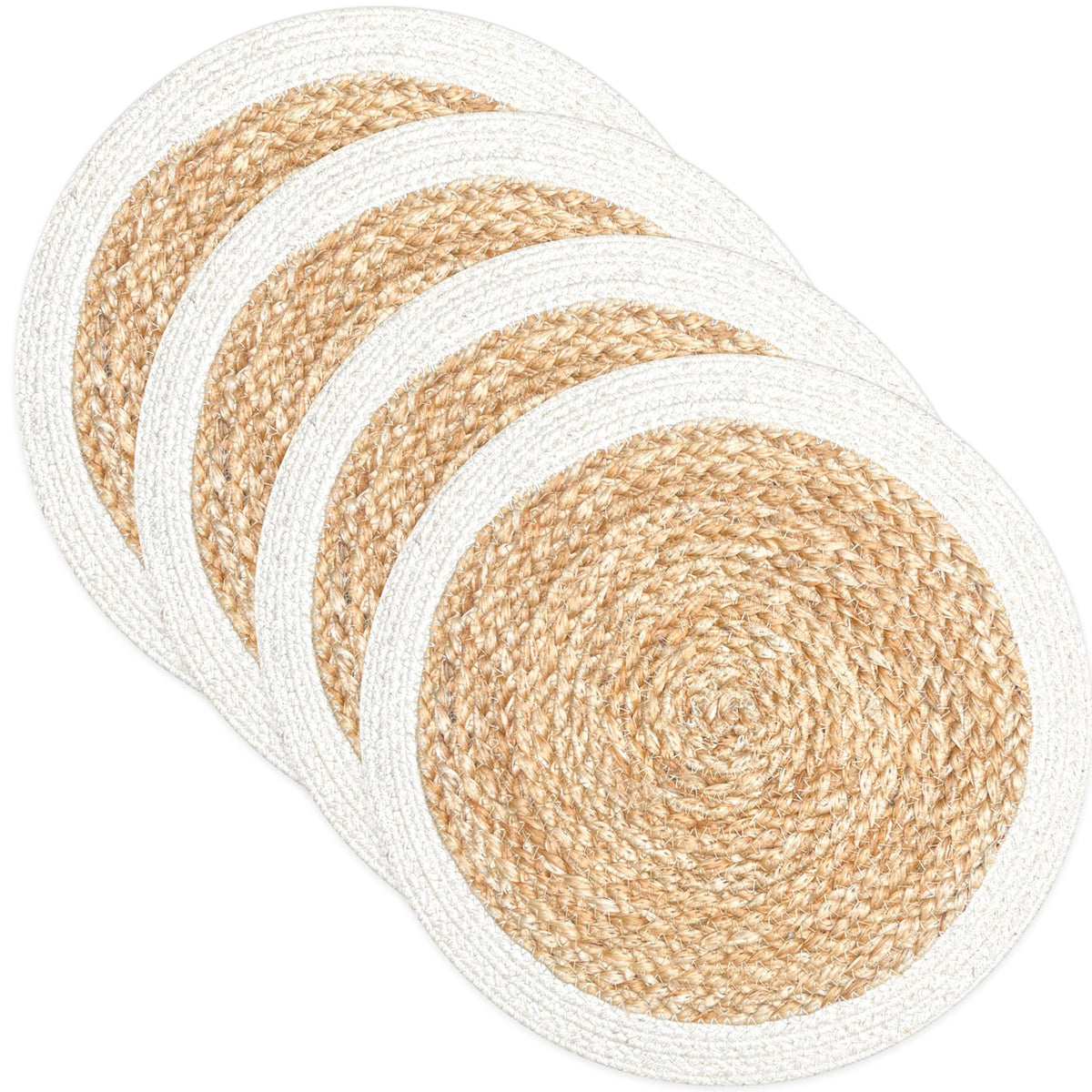 Chardin Home Verona 15-Inch Jute & Cotton Placemats, Set of 4
