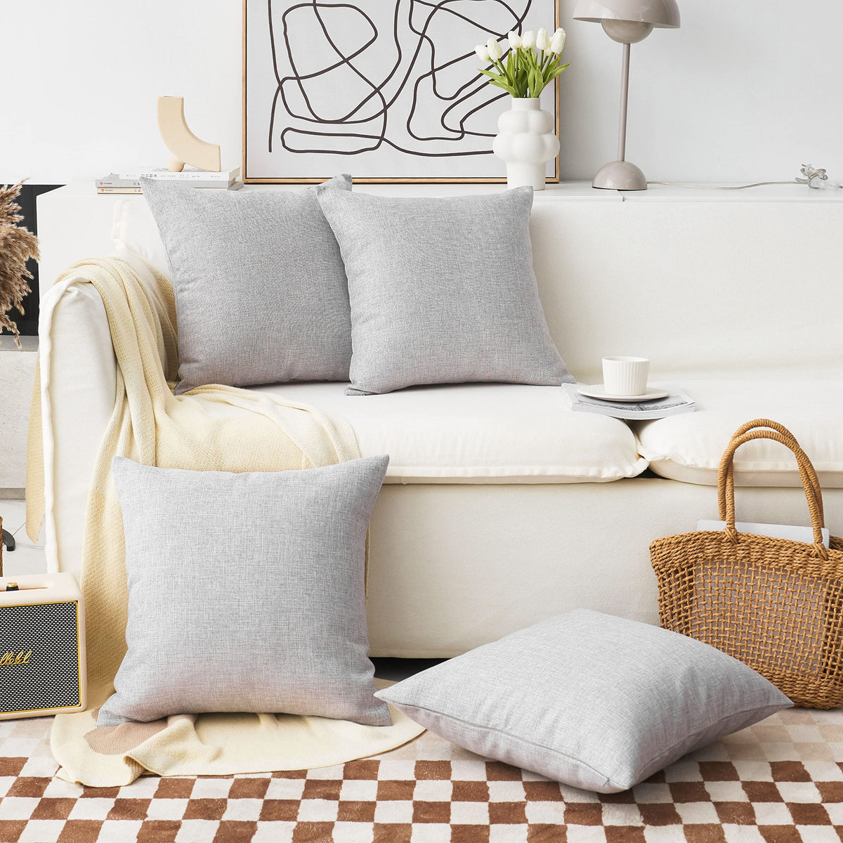 Home Brilliant Super Soft Lined Linen Cushion Covers
