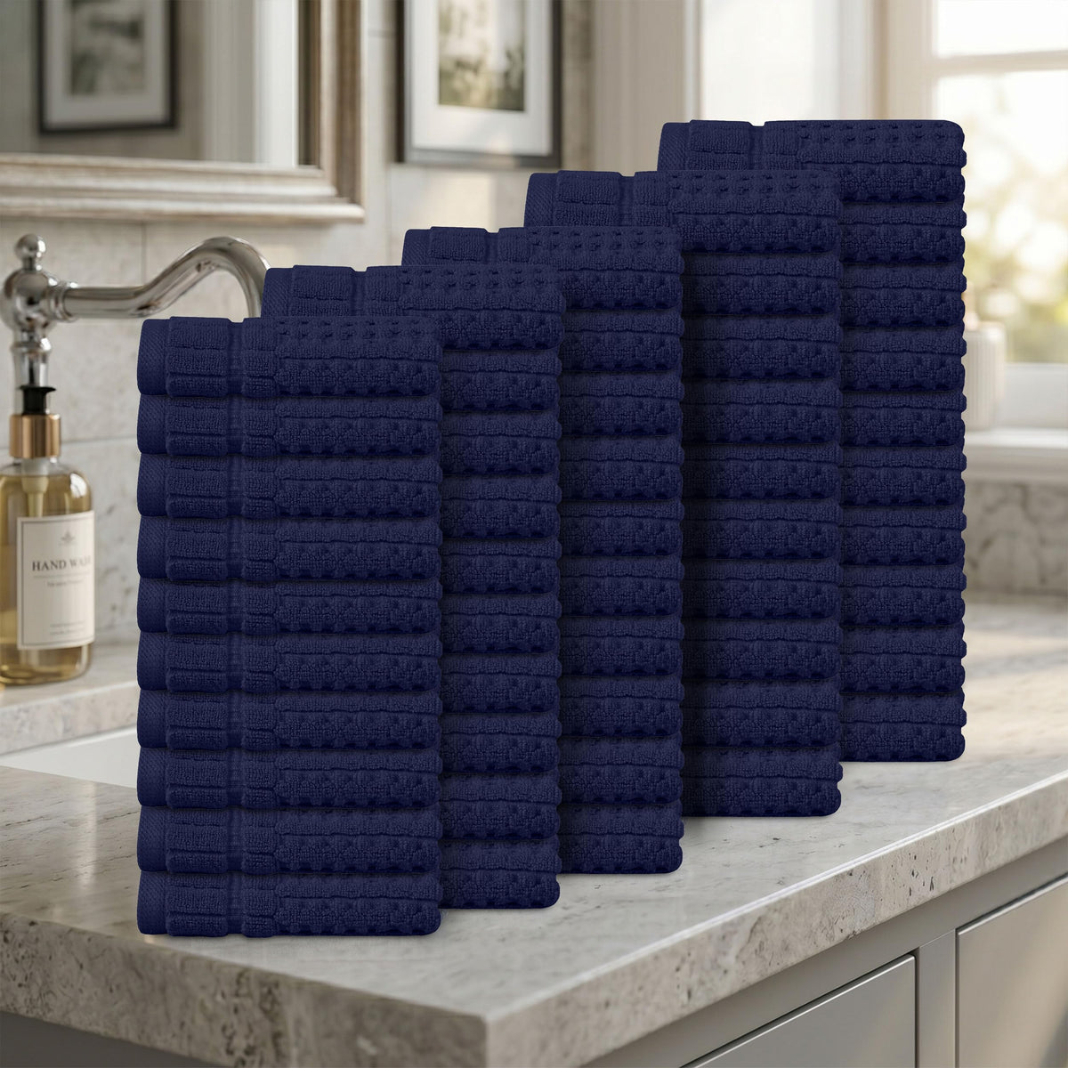 Home Weavers Willow 630 GSM Cotton Washcloths, Set of 6