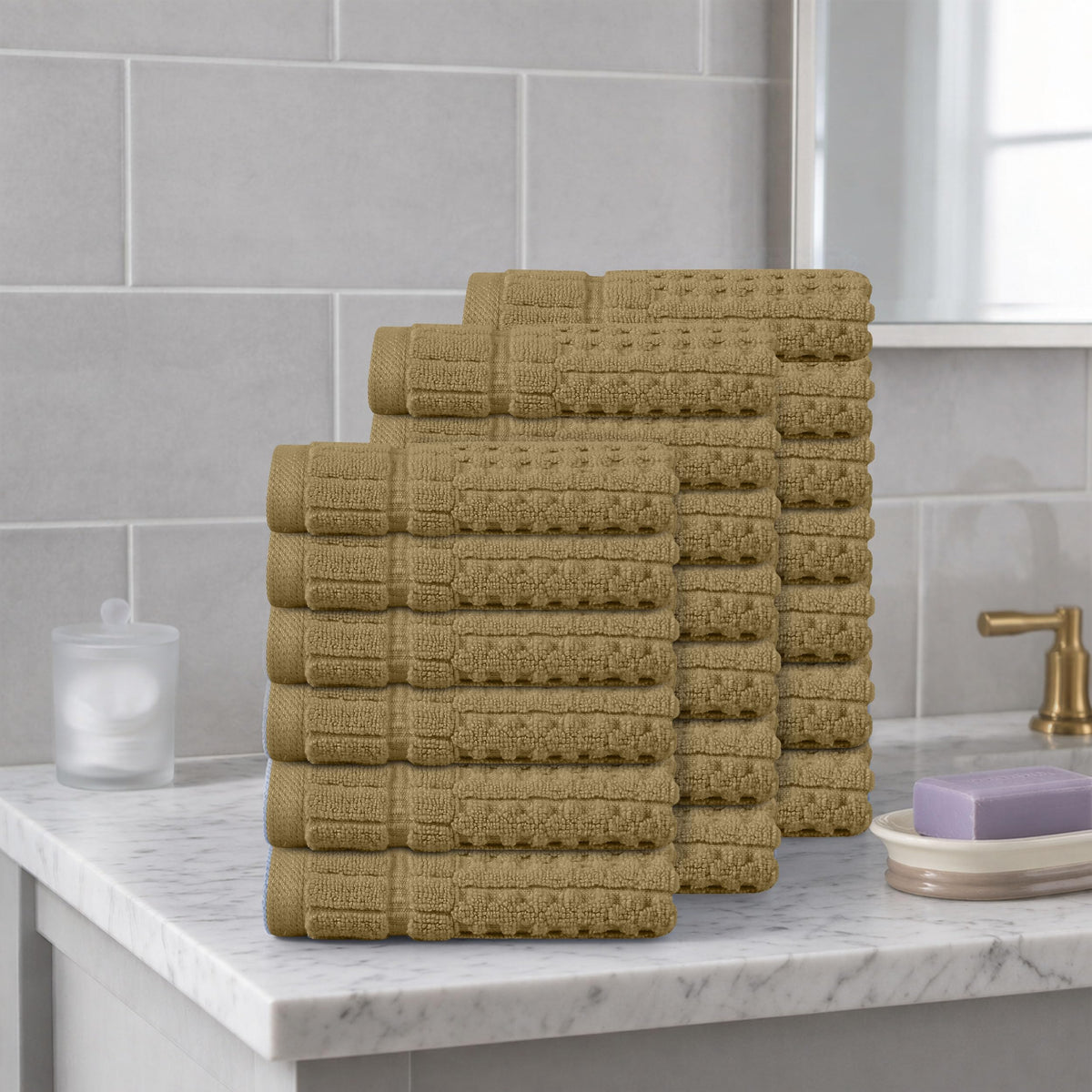 Home Weavers Willow 630 GSM Cotton Washcloths, Set of 6