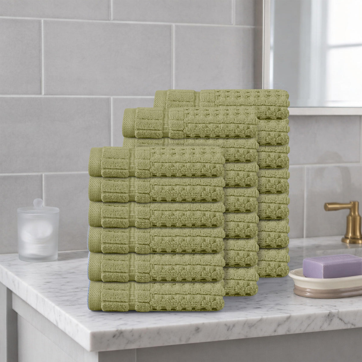 Home Weavers Willow 630 GSM Cotton Washcloths, Set of 6
