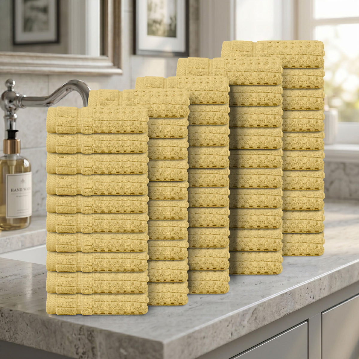 Home Weavers Willow 630 GSM Cotton Washcloths, Set of 6