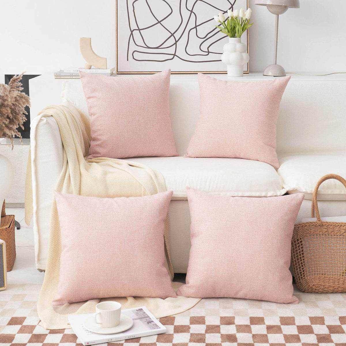 Home Brilliant Super Soft Lined Linen Cushion Covers