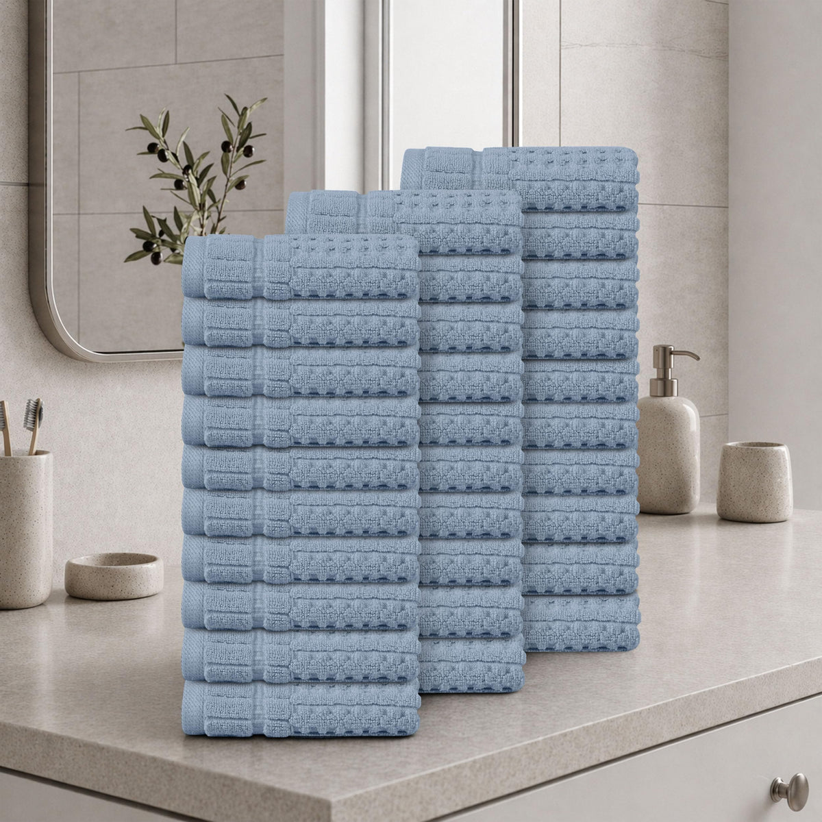 Home Weavers Willow 630 GSM Cotton Washcloths, Set of 6