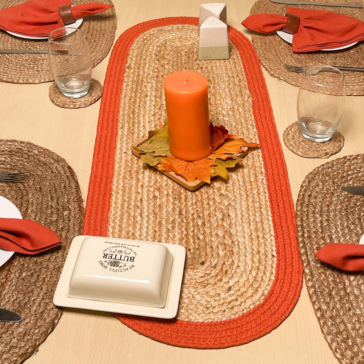 Chardin Home Verona 15-Inch Jute & Cotton Placemats, Set of 4