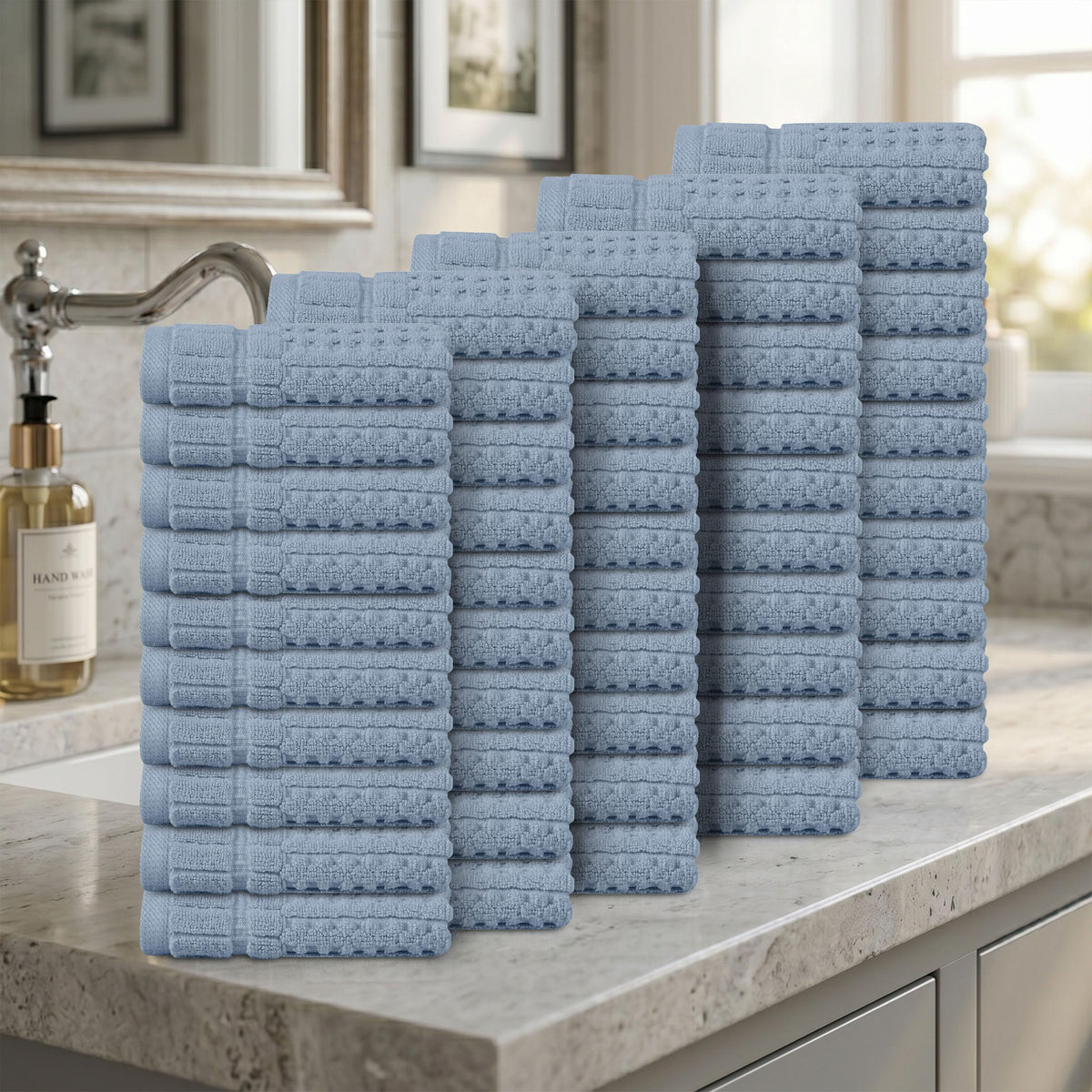 Home Weavers Willow 630 GSM Cotton Washcloths, Set of 6