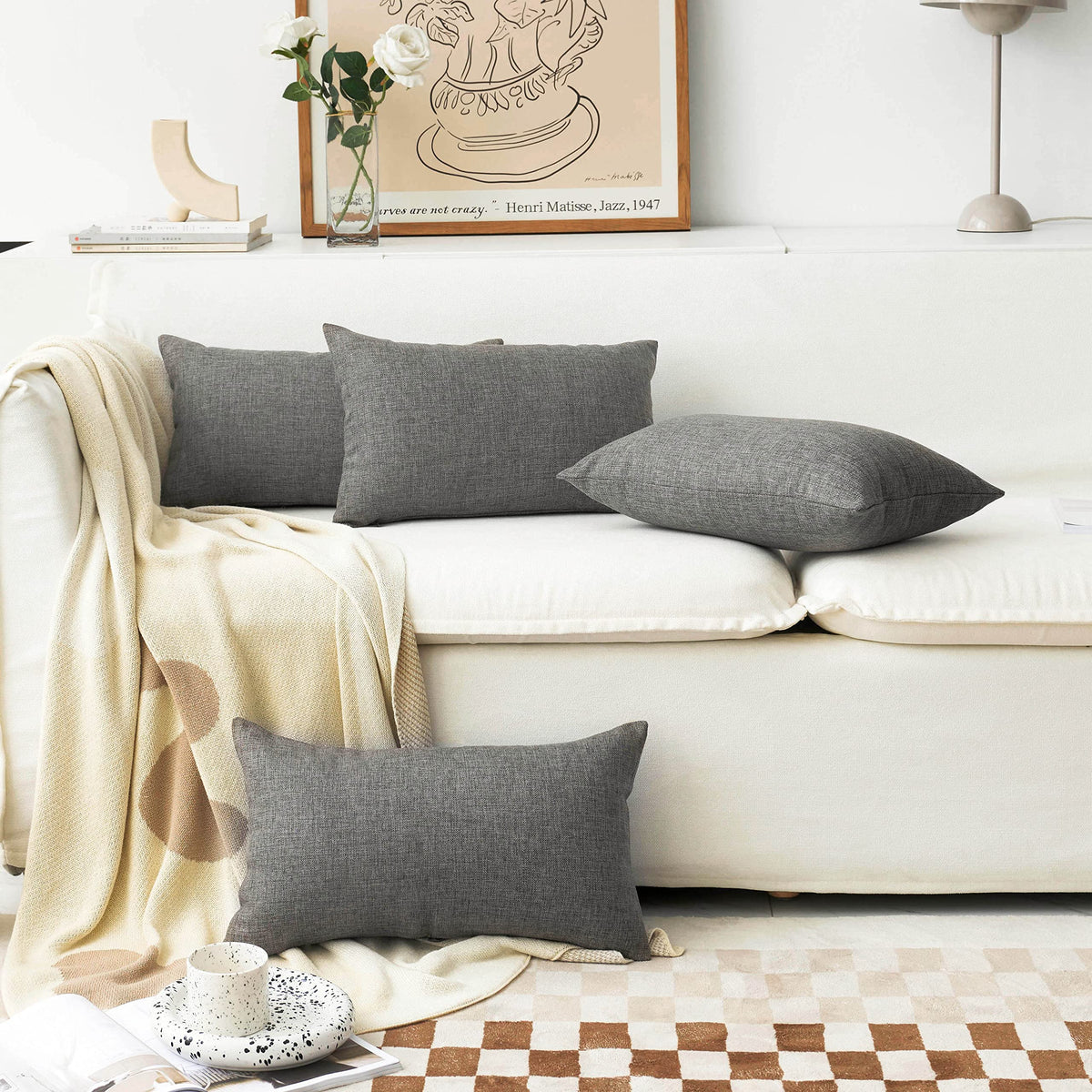 Home Brilliant Super Soft Lined Linen Cushion Covers