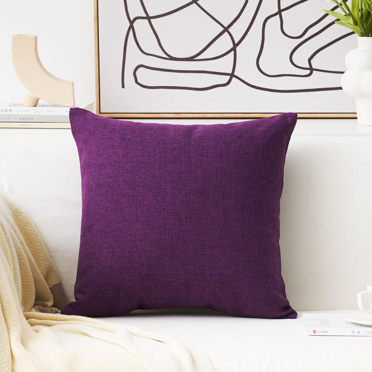 Home Brilliant Super Soft Lined Linen Cushion Covers