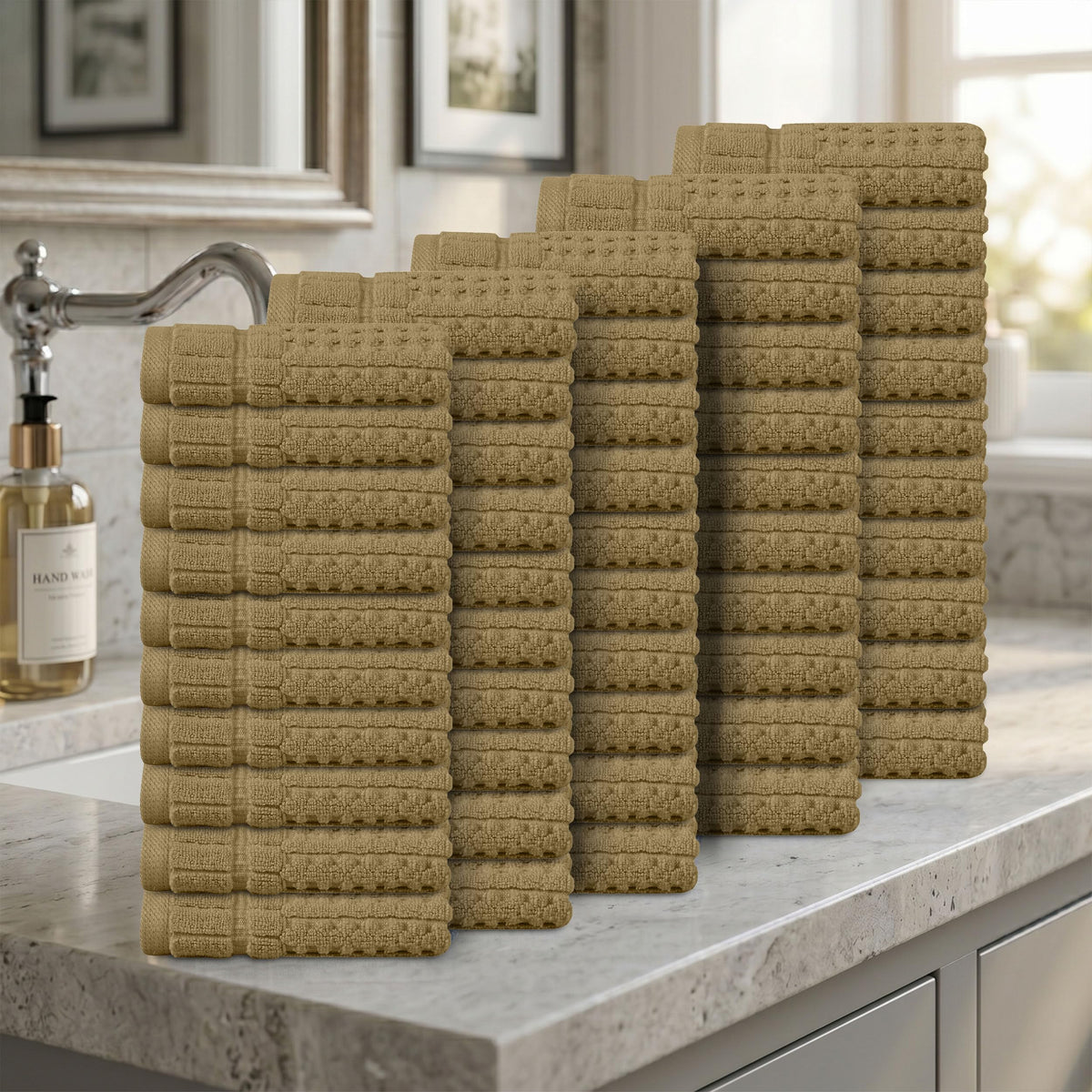Home Weavers Willow 630 GSM Cotton Washcloths, Set of 6