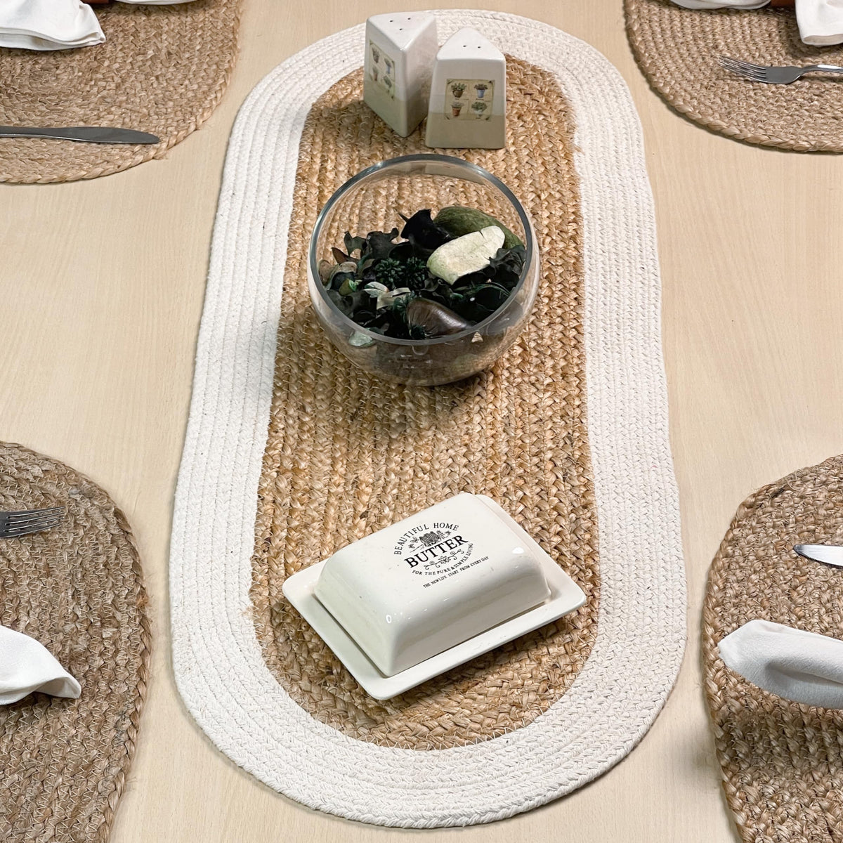 Chardin Home Verona 15-Inch Jute & Cotton Placemats, Set of 4