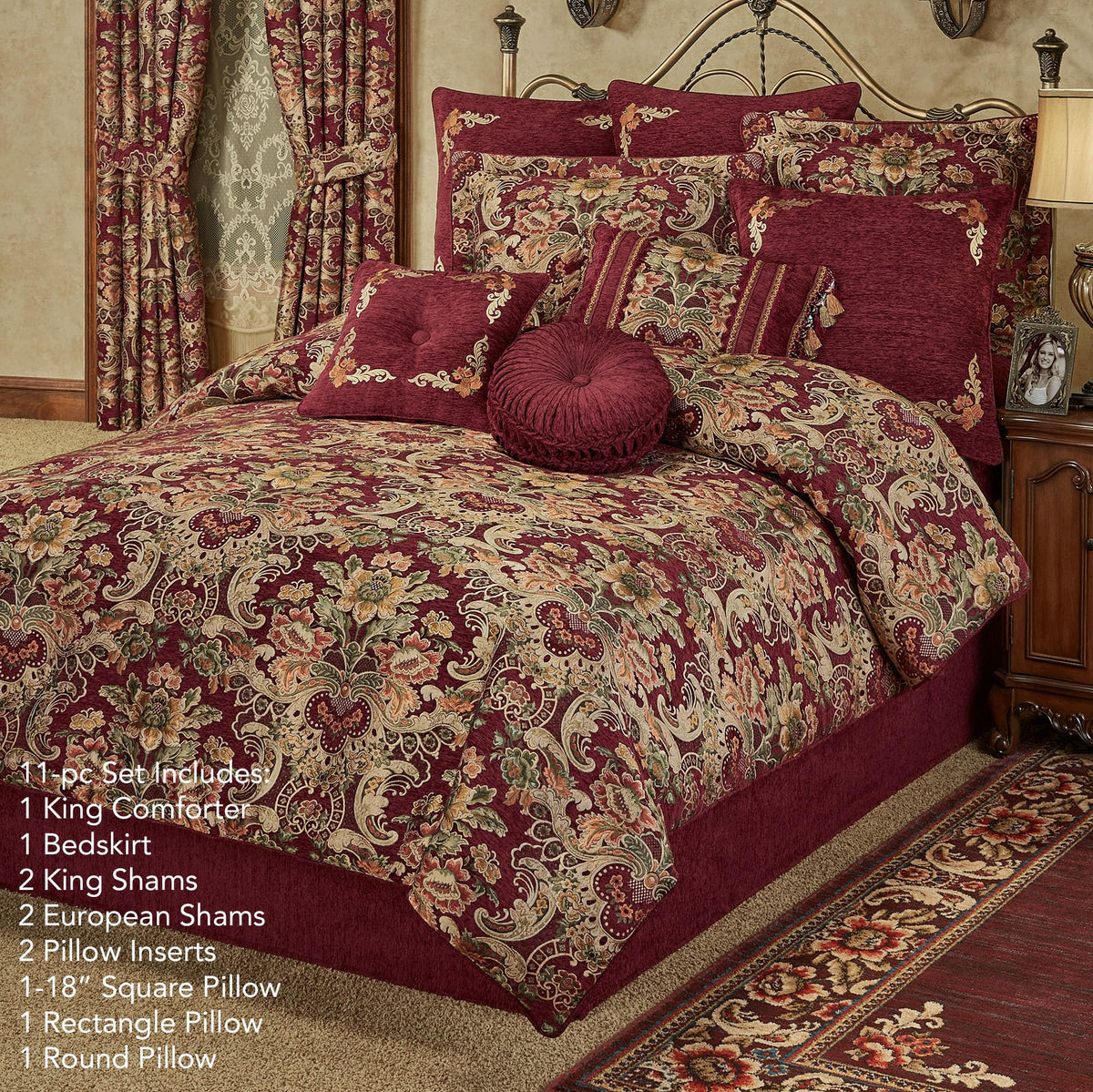 J. Queen NY Tosca Chateau King Chenille Comforter Set, 11-Pc