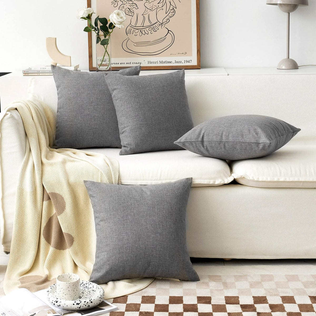 Home Brilliant Super Soft Lined Linen Cushion Covers