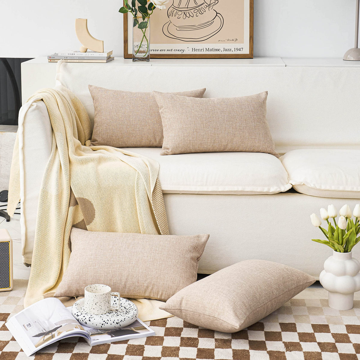 Home Brilliant Super Soft Lined Linen Cushion Covers
